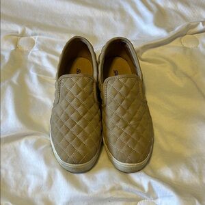 Quilted Slip-On Shoes - Beige